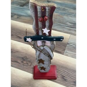 Handcrafted Patriotic Uncle Sam Wooden Figurine 18.5"
